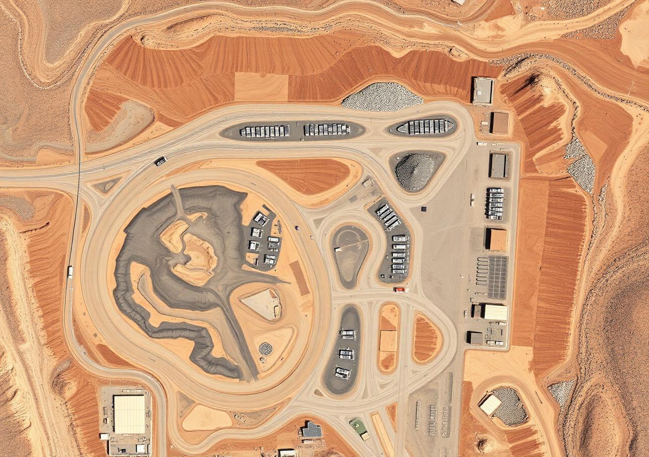 Aerial survey data covering an aggregates and earthworks site