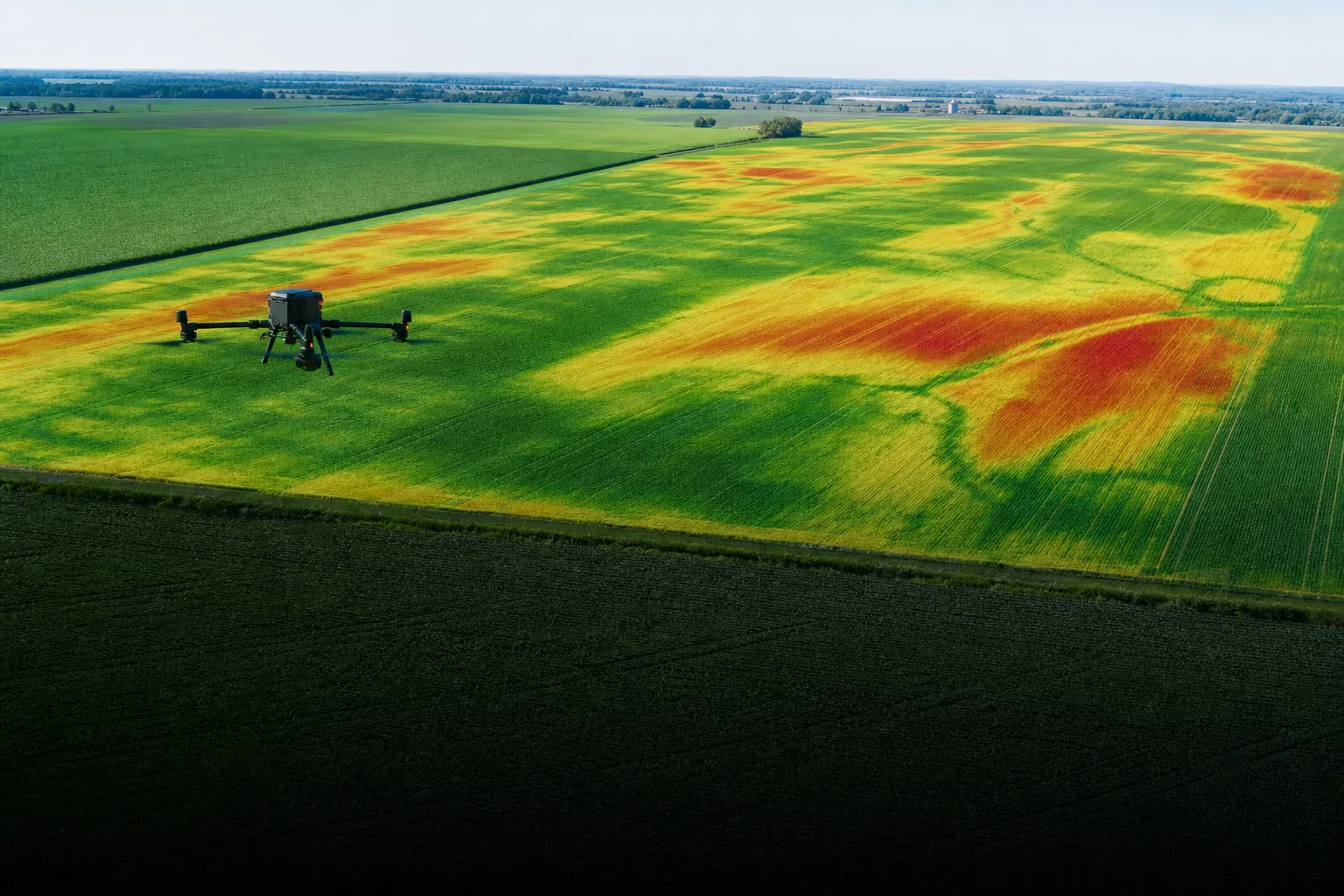 Drone mapping crop-health variability across an Ontario field